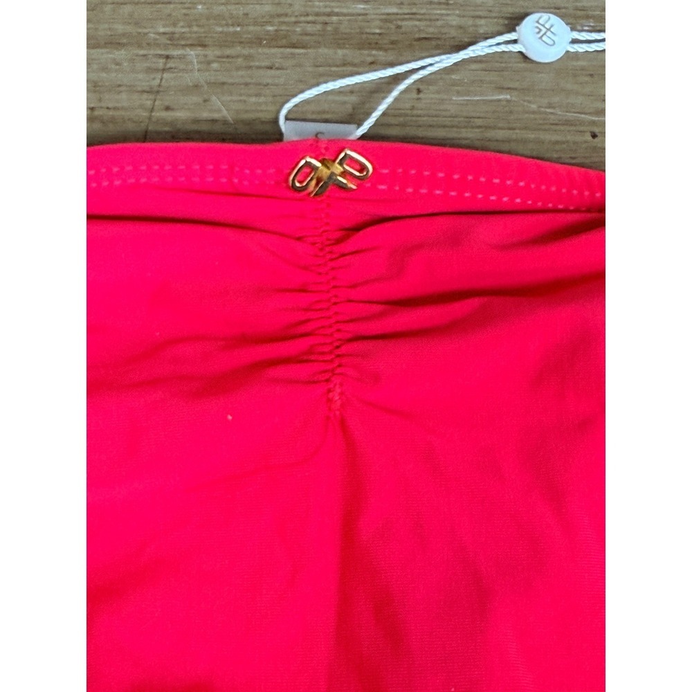 PQ Swim Avalon Stitched Tie Teeny Bikini Bottom Red Pink Orange AVA-650T Small - Picture 7 of 9